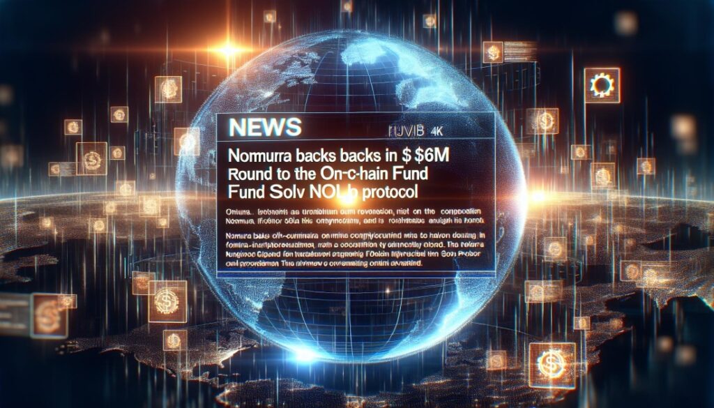 Nomura Backs a $6M Round for the On-Chain Fund Solv Protocol