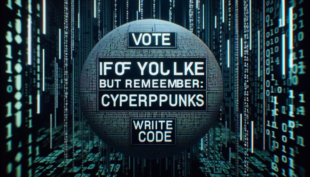 Vote If You Like, But Remember: “Cypherpunks Write Code.”